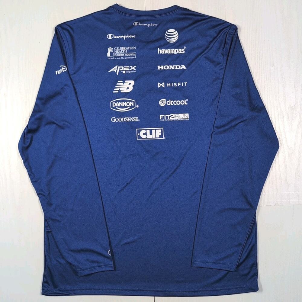 Champion RunDisney Marvel Avengers Mens L Blue Long Sleeve Shirt 2016 Double Dry - Picture 11 of 11